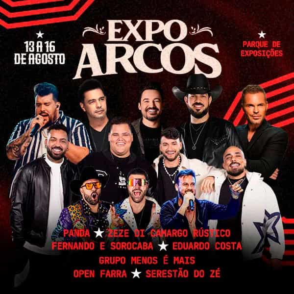 Menos é Mais faz show em Arcos/MG no Parque de Exposições Plácido Ribeiro Vaz no dia sexta-feira, 14 de agosto de 2026, às 16:30.
O evento será do estilo Pagode e promete reunir fãs para uma noite especial de música ao vivo.
O show acontece no Parque de Exposições Plácido Ribei...