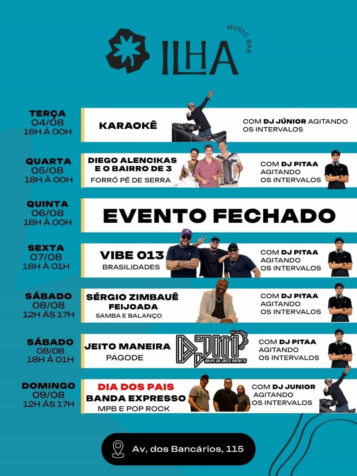 Show com banda Expresso — Pop Rock — Santos