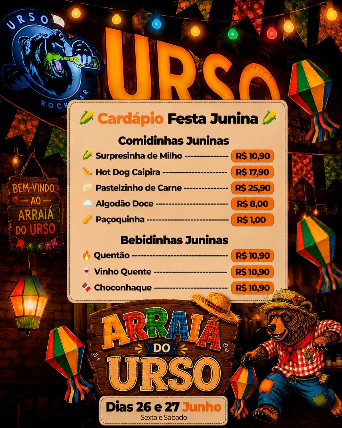Arraiá do Urso — Festa Junina