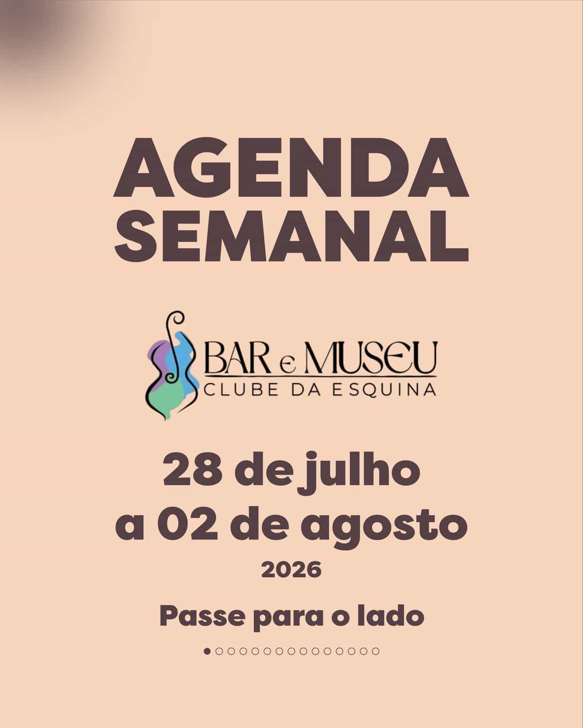 Agenda Semanal Bar e Museu Clube da Esquina — MPB — Belo Horizonte