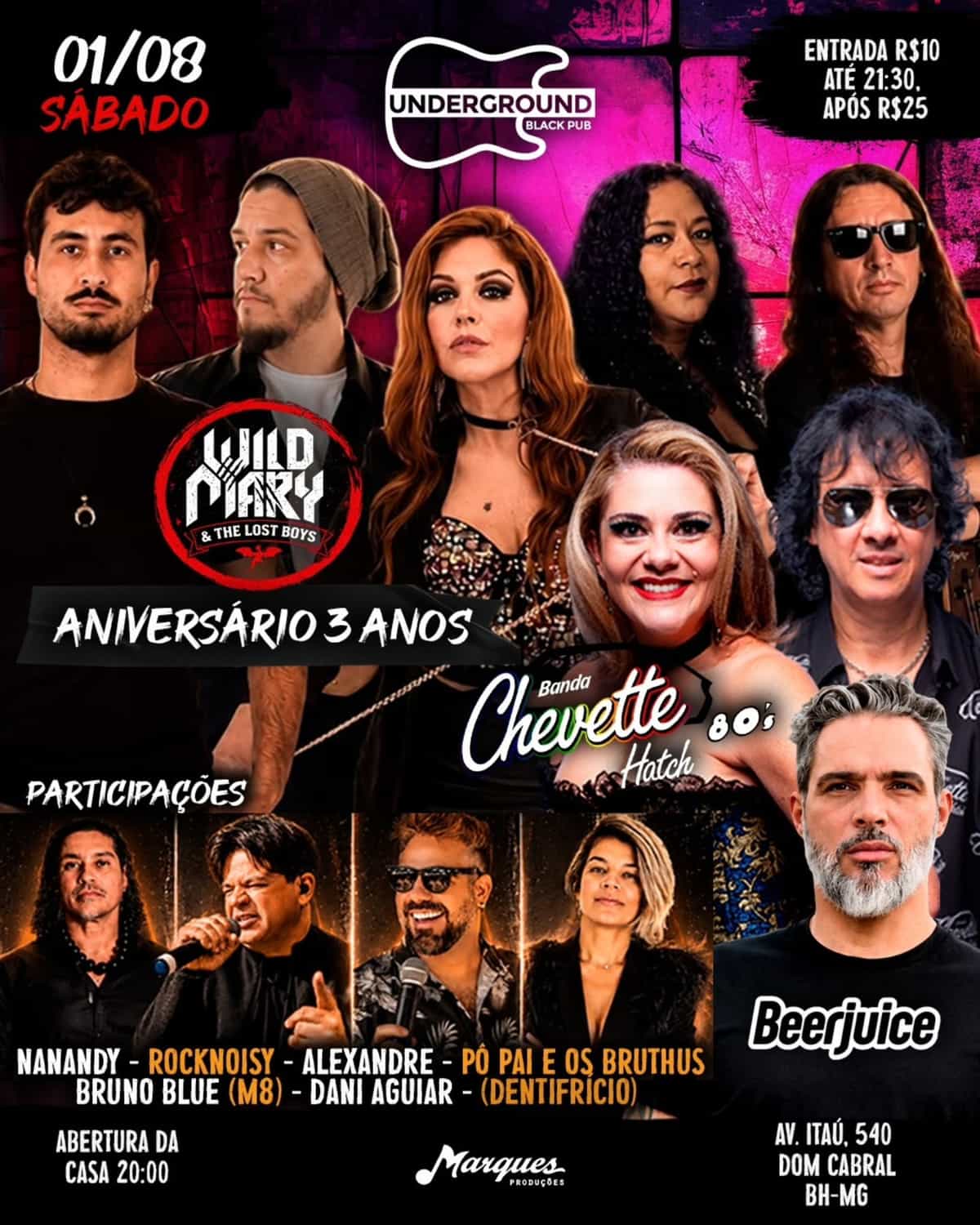 Aniversário de 3 anos Wild Mary & The Lost Boys — Rock — Belo Horizonte