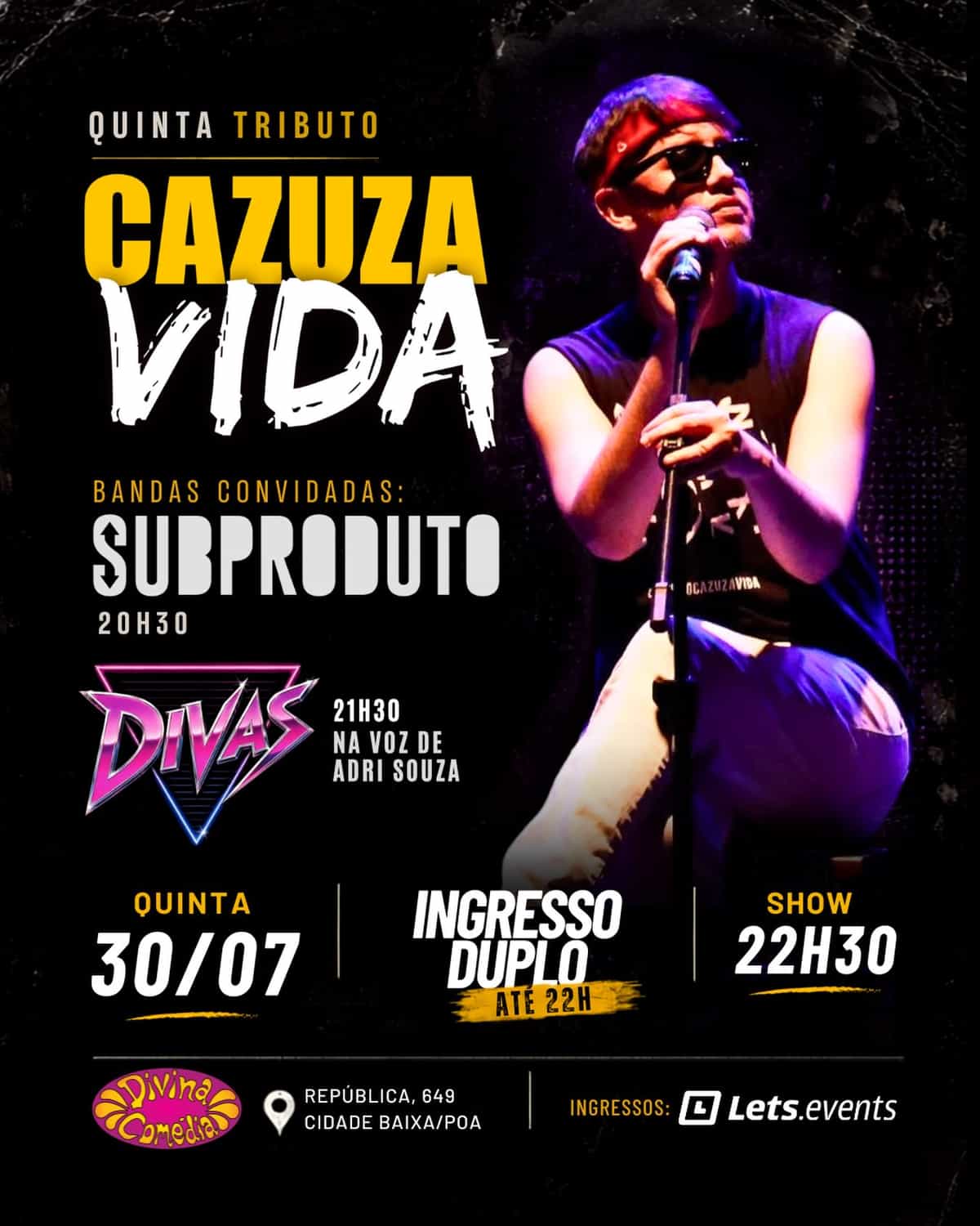 Tributo Cazuza Viva- show DIVAS com Ari Souza — Rock — Porto Alegre