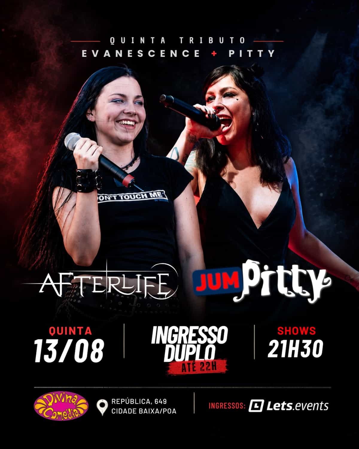 Tributo Evanescence e Pitty-com Afterlife — Rock — Porto Alegre